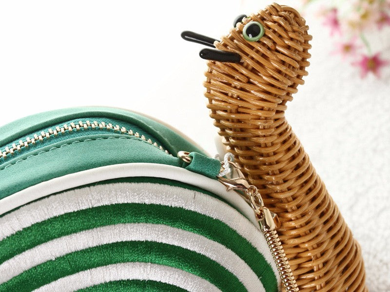 Snail ShapeCasual Clutch Rattan Handbag-women-wanahavit-Green-wanahavit