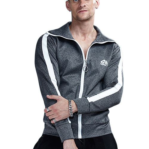 Load image into Gallery viewer, Classic Zip Up Turtleneck Sweatshirt-men fitness-wanahavit-Gray-M-wanahavit
