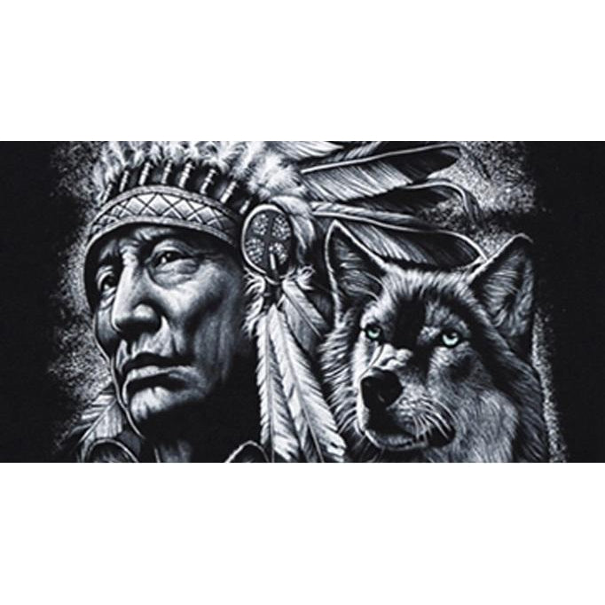 Indian & Wolf Print Casual T Shirt-men-wanahavit-TXSMT15-M-wanahavit
