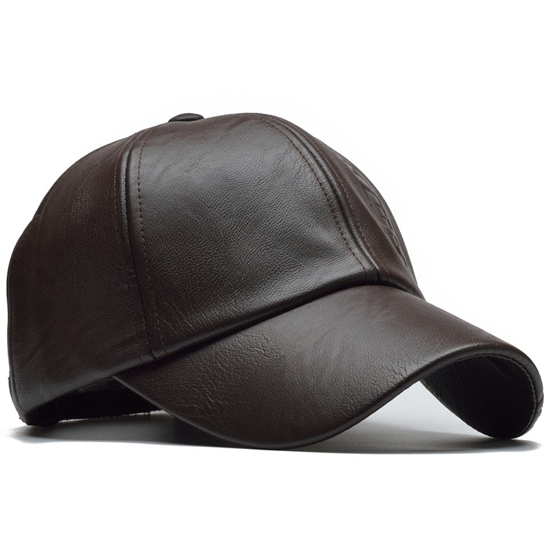 High Quality Winter Cap PU Leather Baseball Cap Men Snapback Hat Casquette Gorras Para Hombre Mens Trucker Cap