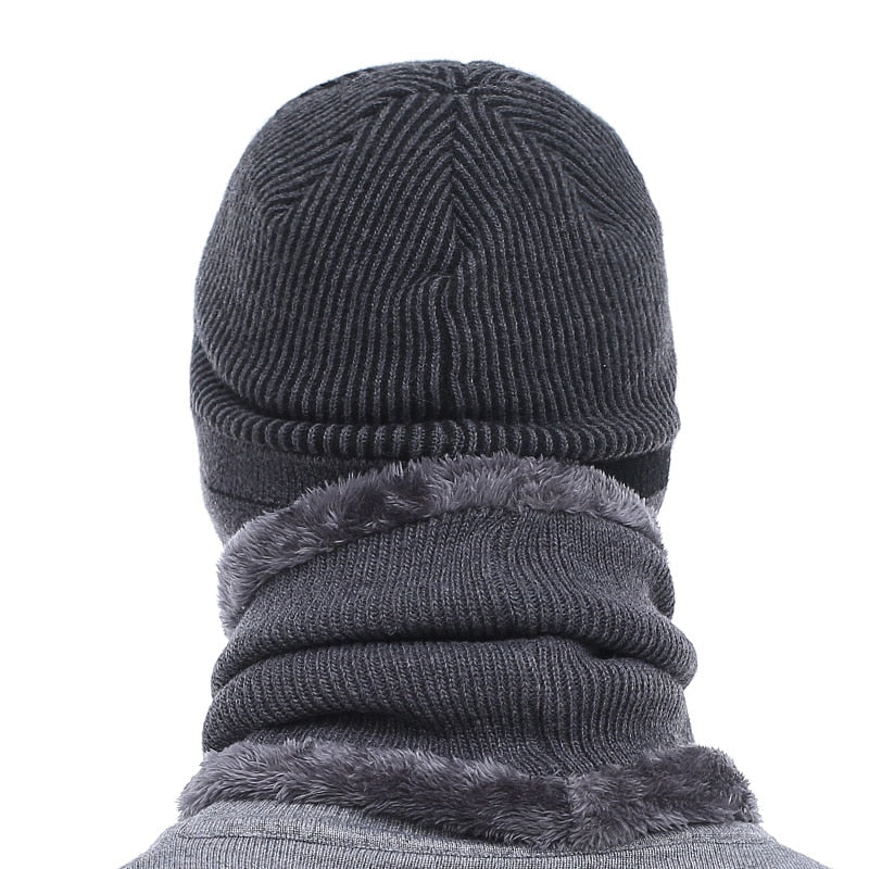 Skullies Beanies Men Scarf Knitted Hat Cap Male Plus Gorras Bonnet Warm Wool Thick Winter Hats For Men Women Beanie Hat