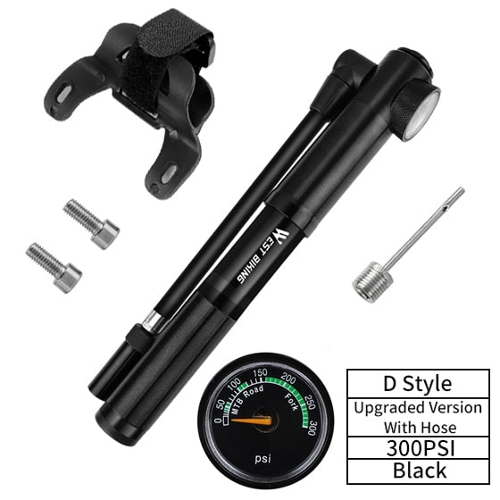 89G Portable Mini Bicycle Pump MTB Mountain Bike Pump 160 PSI High Pressure Cycling Hand Air Pump Ball Tire Inflator