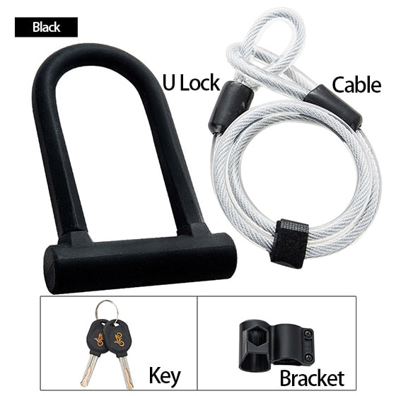 Bicycle U Lock Anti-theft MTB Road Mountain Bike Lock Bicycle Accessories U-Locks Cycling Steel Security Bike Locks