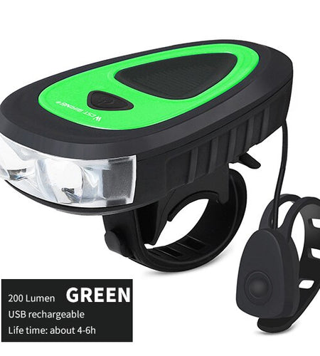 3 Modes Bicycle Headlight 120db Electric Horn MTB Bike Bell Bike Accessories USB Rechargeable Cycling Horn Light