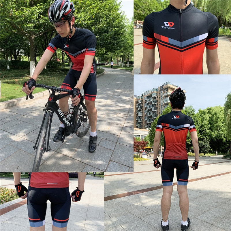 Summer Sports Cycling Jerseys Set Breathable Quick Dry MTB Bicycle Clothes Gel Pad Cycling Sets Short Sleeve Suit