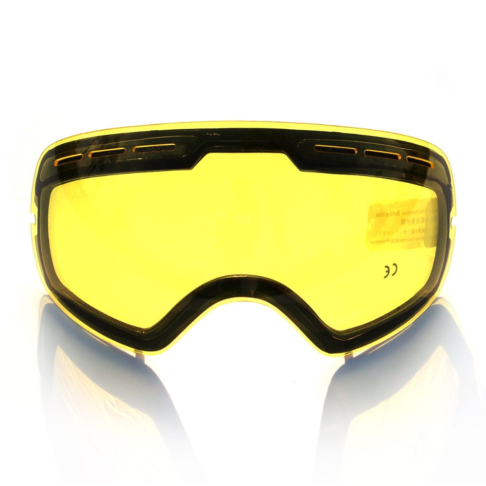 Double brightening lens for ski goggles of Model GOG-201 increase the brightness Cloudy night to use(only lens)