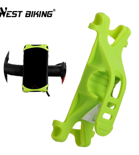 Silicone Bike Phone Holder 4.0-5.5 inch Smart Mobile Phone Bike Mount Bracket GPS Phone Stand Bicycle Phone Holder