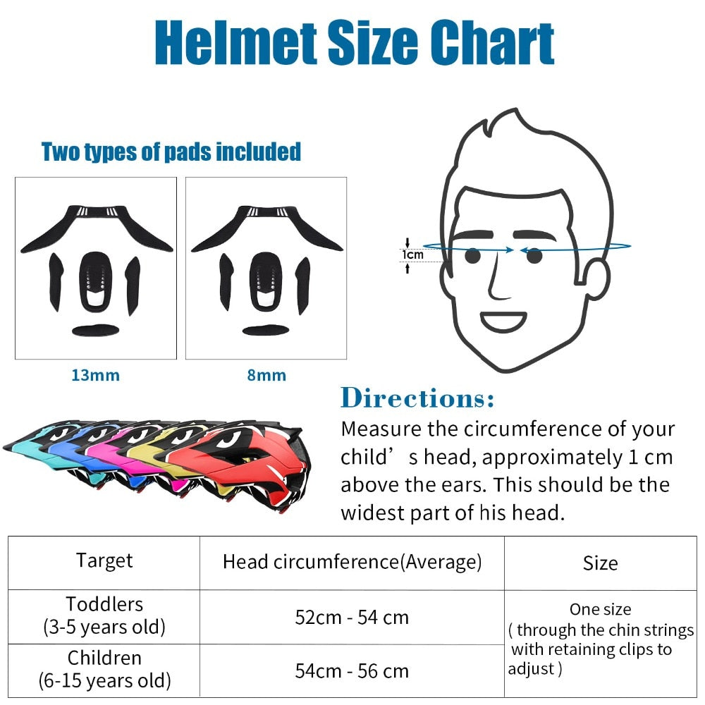 Children Bike Bicycle Helmet Full Covered 2 in 1 Kids Bike Safety Helmet Scooter Cycling Sports Protective 52-56CM