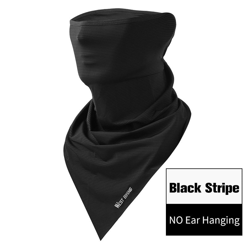 Summer Bicycle Face Mask Ice Fabric Anti-sweat Breathable Sport Cycling Running Scarf Headwear Men Women Bike Mask