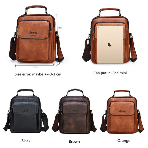 Load image into Gallery viewer, Big Brand Men Handle Messenger Bags For iPad Business Casual Leather High Grade Handbag Men&#39;s Shoulder Bag New Hot
