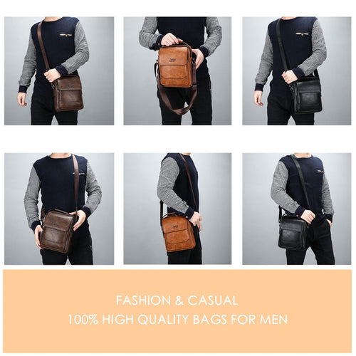 Load image into Gallery viewer, Handbags Business Men Bag New Fashion Men&#39;s Shoulder Bags High Quality Leather Casual Messenger Bag New Style
