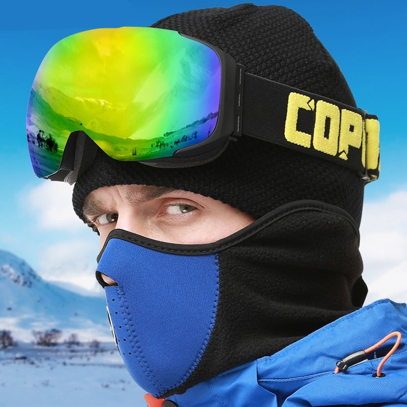 Magnetic ski goggles double layers UV400 anti-fog big ski mask glasses skiing men women snow snowboard goggles