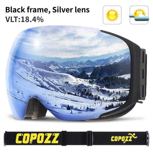 Load image into Gallery viewer, Magnetic ski goggles double layers UV400 anti-fog big ski mask glasses skiing men women snow snowboard goggles
