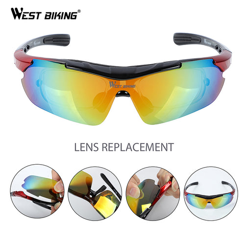Load image into Gallery viewer, Cycling Glasses Polarized Glasses 5 lens Outdoor Bicycle Sunglasses MTB Road Bike Ciclismo Men Women Cycling Eyewear
