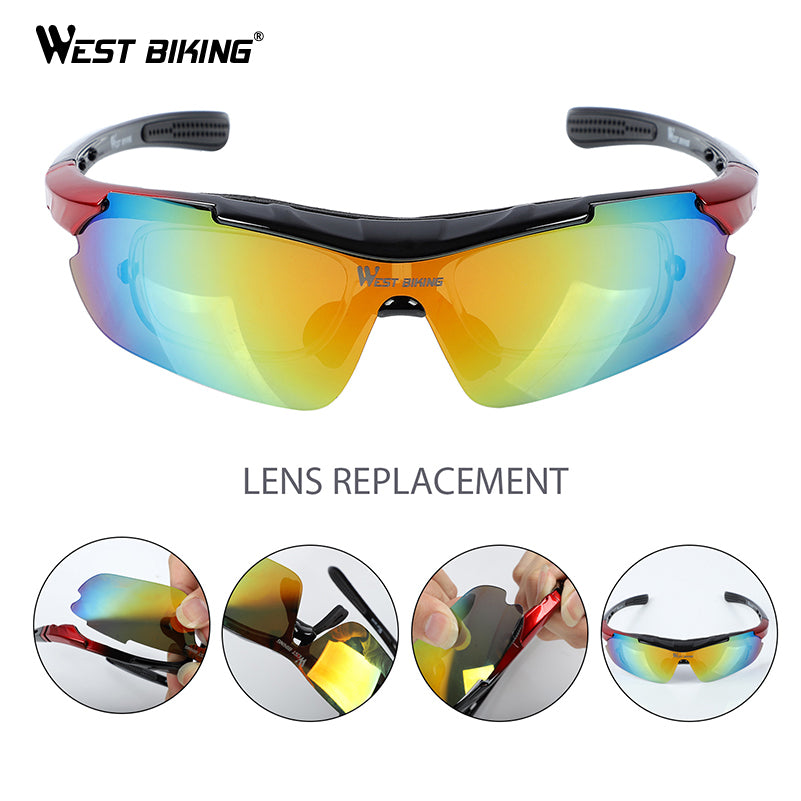 Cycling Glasses Polarized Glasses 5 lens Outdoor Bicycle Sunglasses MTB Road Bike Ciclismo Men Women Cycling Eyewear