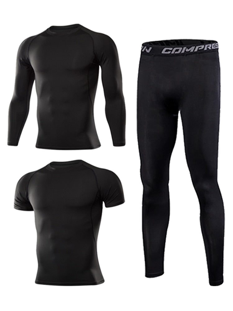 Gym Men's Sportswear Compression Fitness Tracksuits Tight Running Sports Suit Jogging Workout For Male Sweatpants Set