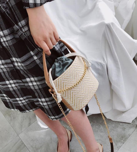 Japan Style Weaved Straw Tote Shoulder Bag-women-wanahavit-Black-wanahavit