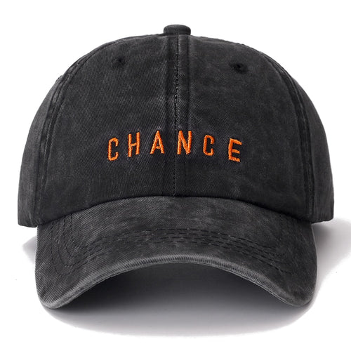 Load image into Gallery viewer, New Fashion CHANCE Letter Embroidered Baseball Cap High Quality Casual Hat Man Woman Adjustable Washed Cotton Vintage Cap
