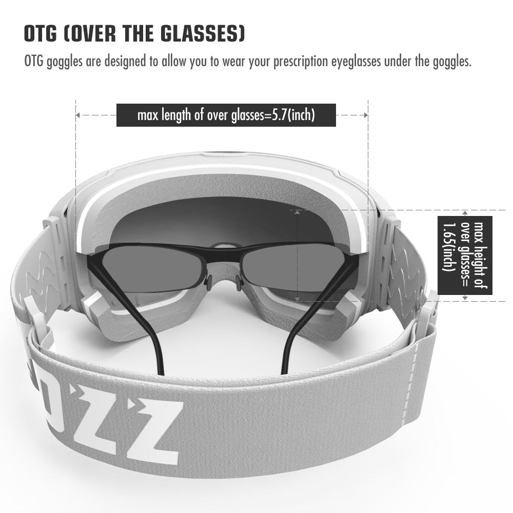 Magnetic Ski Goggles With Case Double Lens Anti-fog Ski Snow Glasses UV400 Skiing Men Women Winter Snowboard 2181