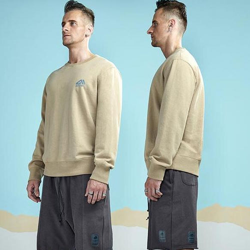 Load image into Gallery viewer, Solid Colored Long Sleeve Sweatshirt-men fashion &amp; fitness-wanahavit-Khaki-M-wanahavit
