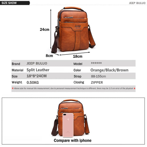 Load image into Gallery viewer, Men Leather Bag 2 piece set Handbags Business Casual Messenger Shoulder Bag Crossbody Male Tote Bags High Quality

