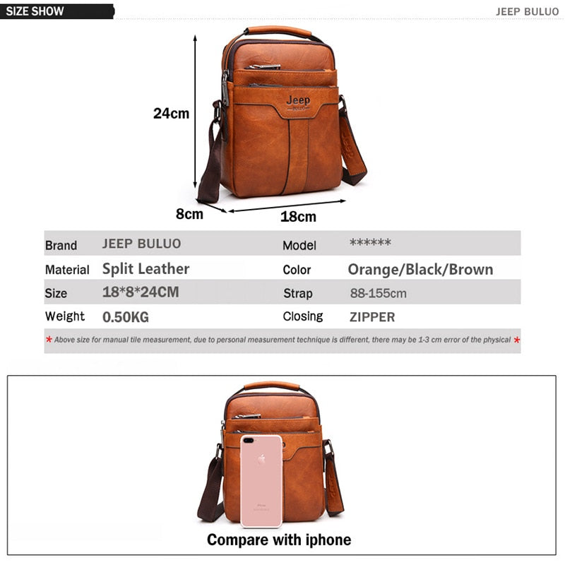 Men Leather Bag 2 piece set Handbags Business Casual Messenger Shoulder Bag Crossbody Male Tote Bags High Quality