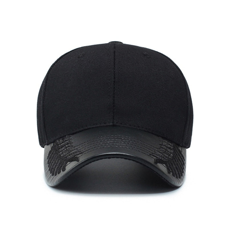 Fashion 3D Embroidery Black Cap Men's Baseball Cap Women Snapback Hat Solid Quality Hip Hop Cap Bone