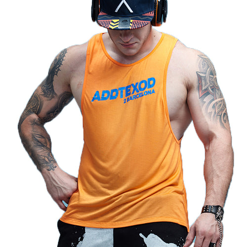 Load image into Gallery viewer, Crossfit Vivid Workout Low Cut Armhole Tanks-men fitness-wanahavit-Orange-M-wanahavit
