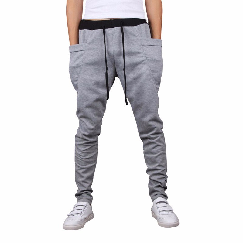 Unique Big Pocket Hip Hop Harem Pants-men-wanahavit-Light gray-M-wanahavit