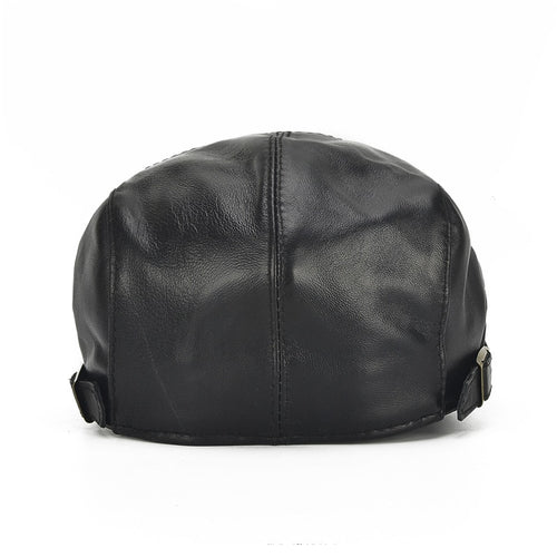 Load image into Gallery viewer, High Quality Sheepskin Genuine Leather Beret Hat Winter Boina Masculina Flat Cap Black Color Berets Caps Men Women
