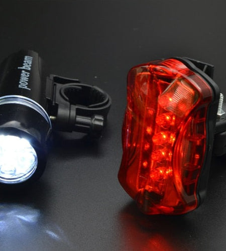 Cycling Light Bike Head Flash Front Light Rear Flashlight Warning Cycling Bicycle 5 LED Lamp Light Bicycle Light