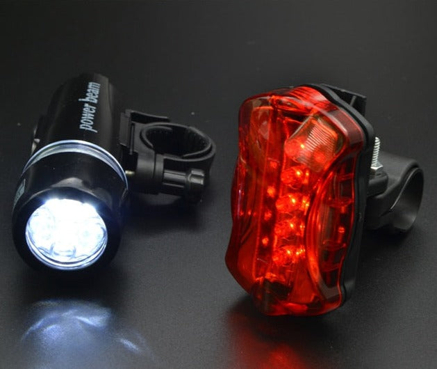 Cycling Light Bike Head Flash Front Light Rear Flashlight Warning Cycling Bicycle 5 LED Lamp Light Bicycle Light