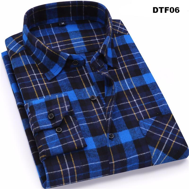 Flannel Plaid Casual Long Sleeve Shirt-men-wanahavit-DTF06-Asian size S-wanahavit
