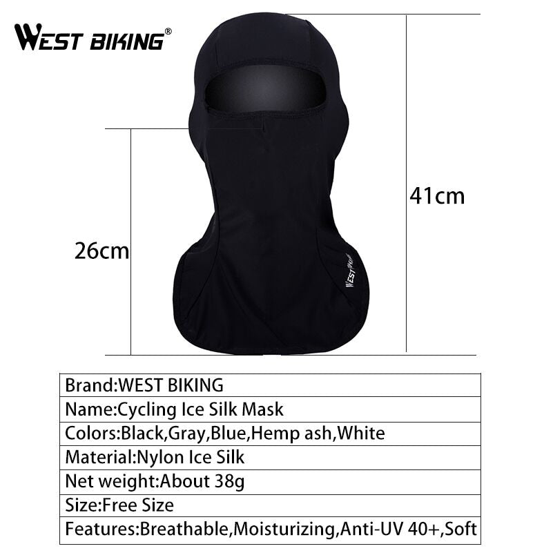 Breathable Thin Cycling Face Mask Ice Fabric Cool Balaclava Anti-UV Windproof Road MTB Bike Mask Bicycle Face Mask