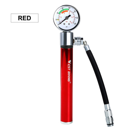 Load image into Gallery viewer, Mini Bicycle Pump With Pressure Gauge 120 PSI Hand Cycling Pump Presta and Schrader Ball Road MTB Tire Bike Pump
