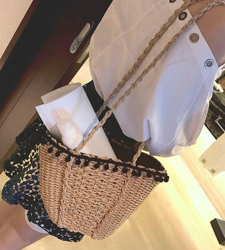 Pompom Bohemian Cute Shoulder Bag-women-wanahavit-wanahavit