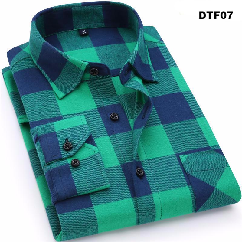 Flannel Plaid Casual Long Sleeve Shirt-men-wanahavit-DTF07-Asian size S-wanahavit