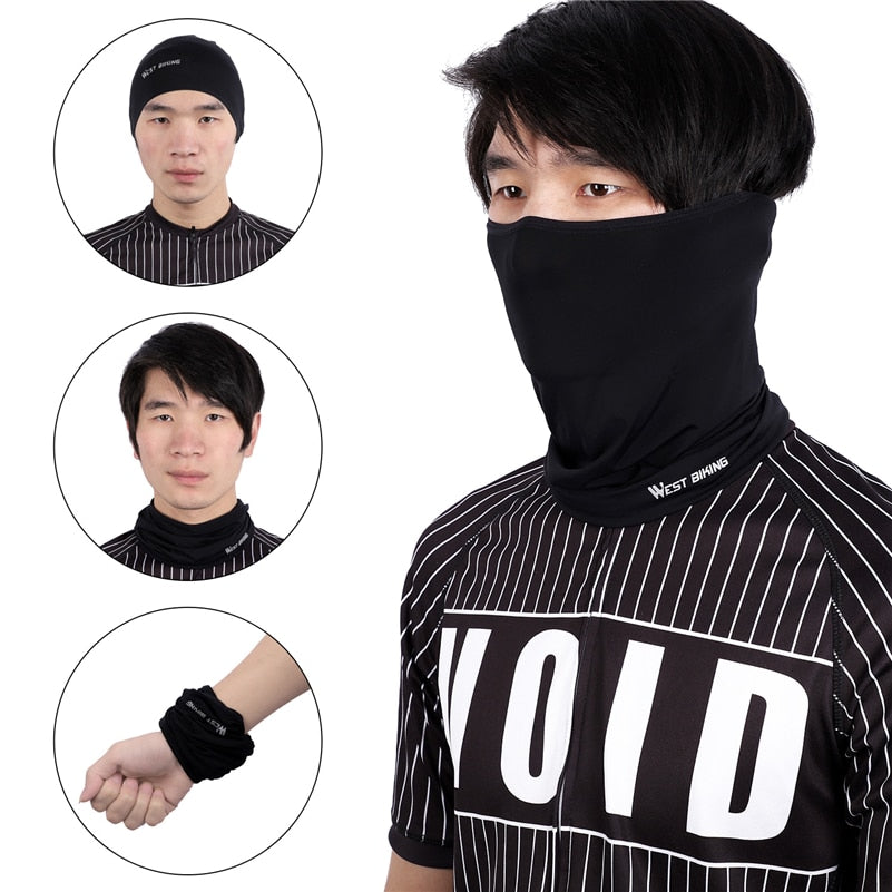 Summer Bicycle Face Mask Ice Fabric Anti-sweat Breathable Sport Cycling Running Scarf Headwear Men Women Bike Mask