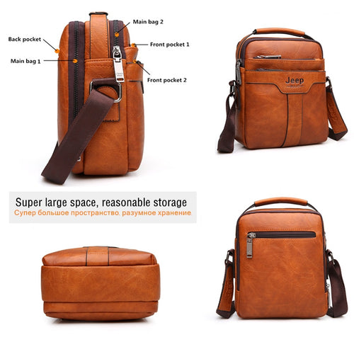 Load image into Gallery viewer, Men Messenger Bags Large Capacity Handbag For Man Spliter Leather Shoulder Bag Crossbody Brown Business Male Gifts
