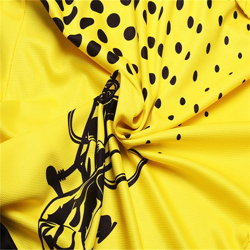 Bike Short Sleeve Team Women/Men Yellow Spandex Cycling Jersey Tops/Short Sleeve Bike Clothing Summer Cycling Jersey