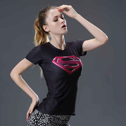 Load image into Gallery viewer, DC Superheroes Compression Shirt-women fitness-wanahavit-Superwoman 4-XXL-wanahavit
