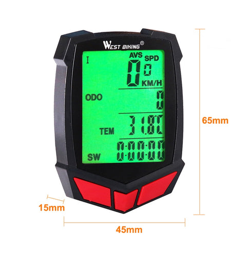 Bicycle Computer Wireless 20 Functions Speedometer Odometer Cycling Computer Wired/Wireless+ Stopwatch Bike Computer