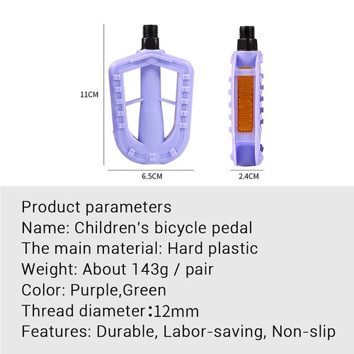 Load image into Gallery viewer, Lightweight Kids&#39; Bikes Bicycle Pedal 12MM Hard Plastic Footrest Cycling Pedsl Anti-Slip Children Kid Bicycle Pedals
