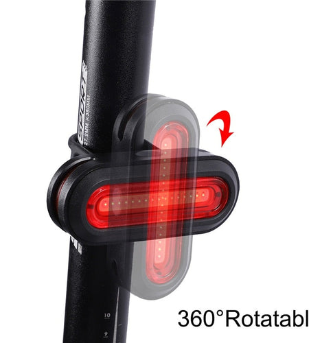 Bicycle Rear Light USB Rechargeable LED Tail Light Bike Accessories 6 Mode Cycling Safety Helmet Bag Lamp