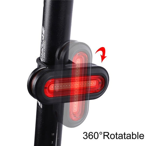 Load image into Gallery viewer, Bicycle Rear Light USB Rechargeable LED Tail Light Bike Accessories 6 Mode Cycling Safety Helmet Bag Lamp
