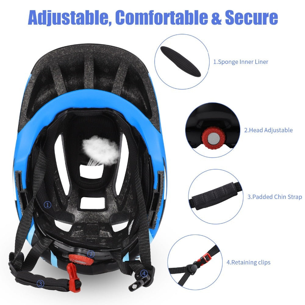 Children Bike Bicycle Helmet Full Covered 2 in 1 Kids Bike Safety Helmet Scooter Cycling Sports Protective 52-56CM