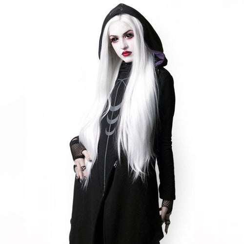 Load image into Gallery viewer, Gothic Sweatshirt Thick Fleece Hooded Sweatshirt-women-wanahavit-Black-S-wanahavit
