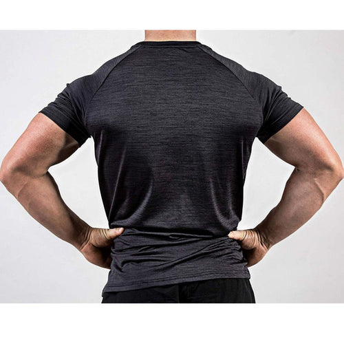 Load image into Gallery viewer, Short sleeve Quick dry Solid T-shirt Men Gyms Fitness Bodybuilding Skinny t shirt Male Jogger Workout Tee Tops Crossfit Clothing
