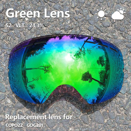 Load image into Gallery viewer, Sunny Cloudy Lens for ski goggles GOG-201 anti-fog UV400 large spherical ski glasses snow goggles eyewear lenses(Only Lens)
