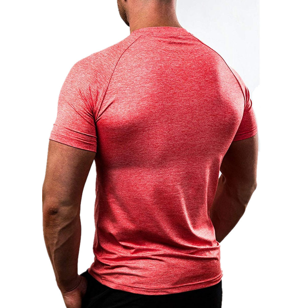 Short sleeve Quick dry Solid T-shirt Men Gyms Fitness Bodybuilding Skinny t shirt Male Jogger Workout Tee Tops Crossfit Clothing